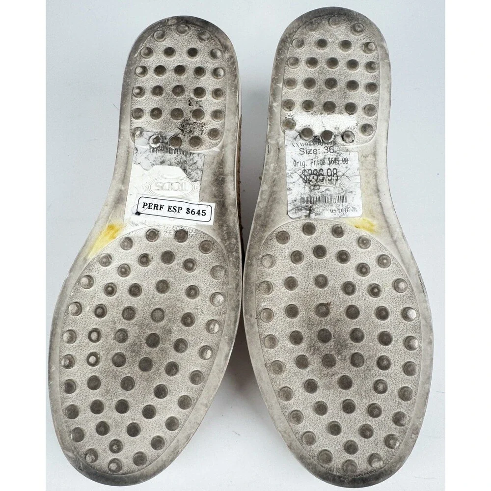 Tod's Women's Pale Pink Perforated Espadrille Flats Size EU 36 US 6